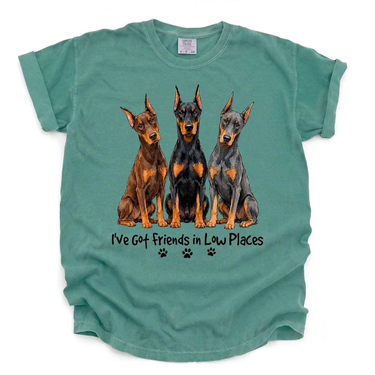 Doberman Pinscher - I've Got Friend In Low Places Color Unisex T-shirt