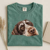 German Wirehaired Pointer Face Comfort Color T-shirt