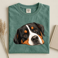 Great Swiss Mountain Dog Face Comfort Color T-shirt.