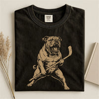 Bulldog Yelling Hockey Comfort Color T-shirt