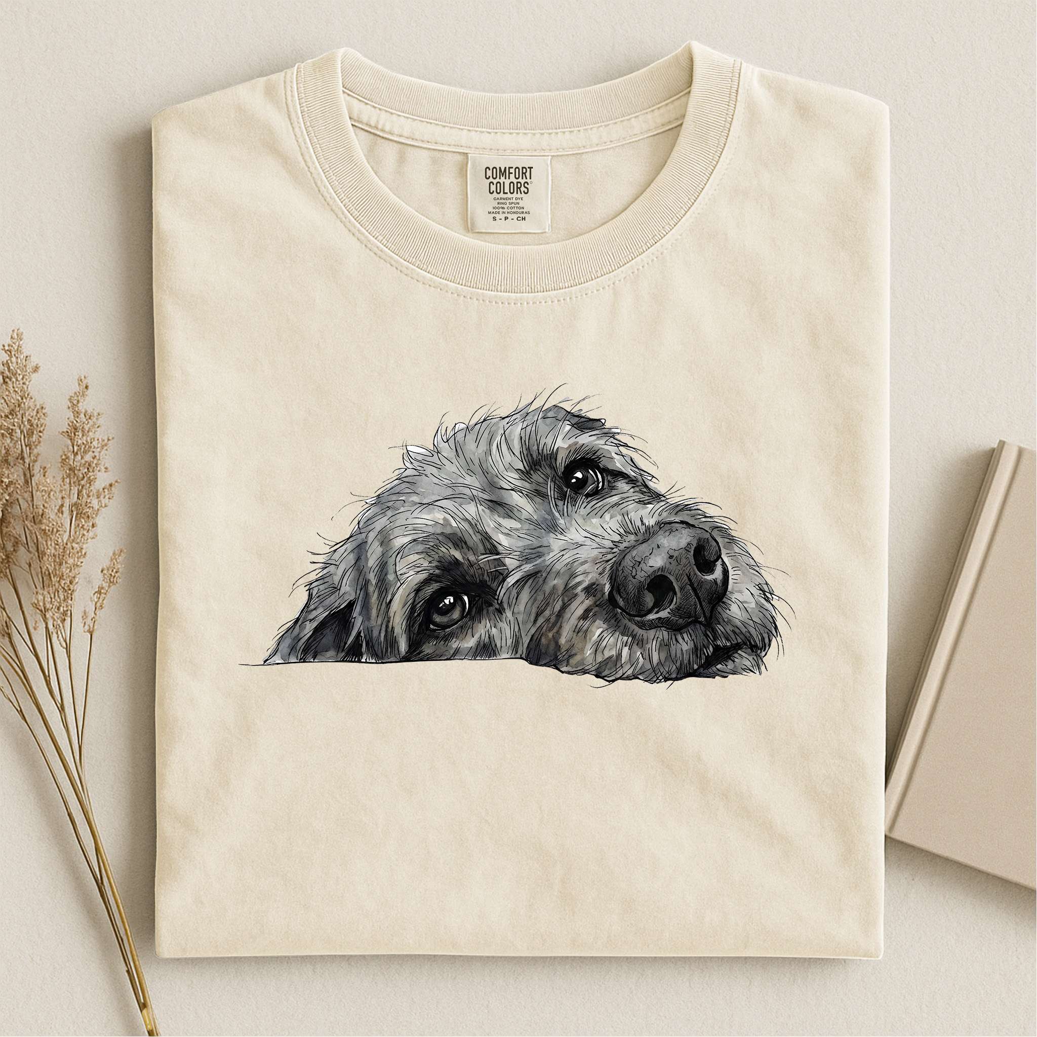 Irish Wolfhound Face Comfort Color T-shirt