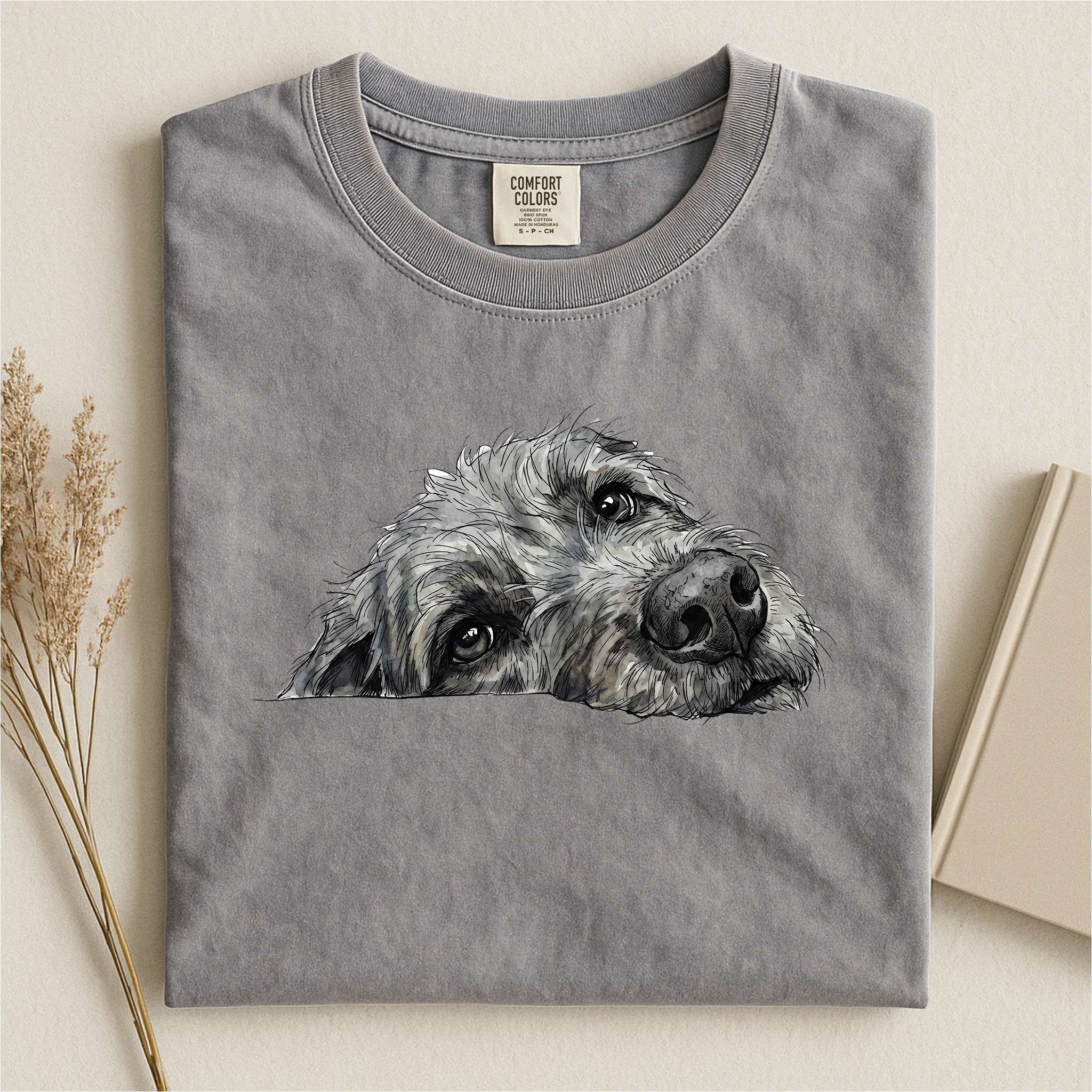 Irish Wolfhound Face Comfort Color T-shirt