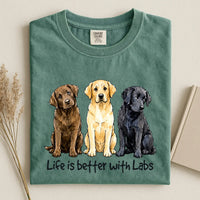 Life Is Better With Labs Comfort Color T-shirt 2