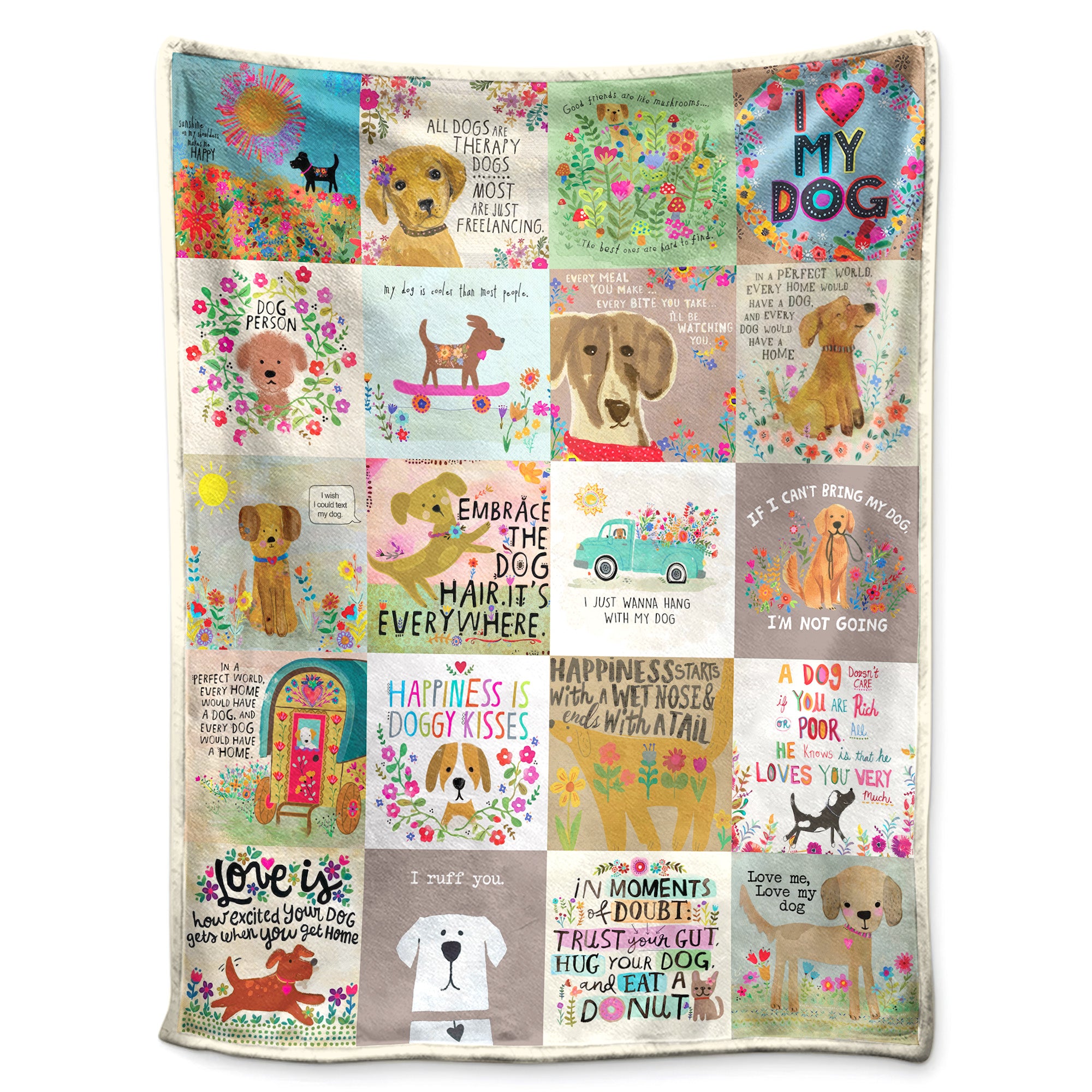 Dog Quotes Cozy Blanket