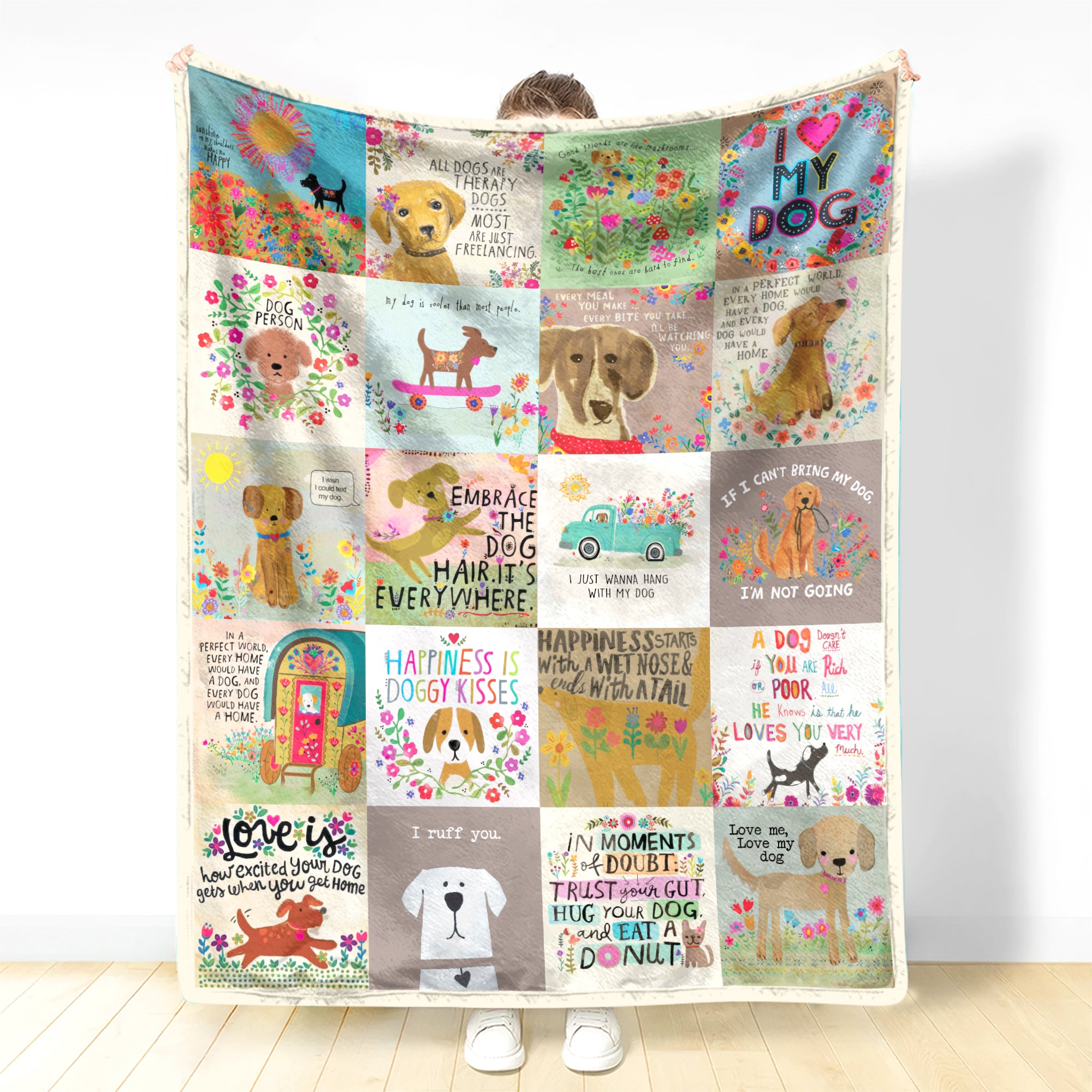 Dog Quotes Cozy Blanket