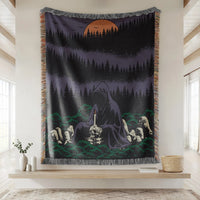 Moonlit Gravekeeper Woven Blanket
