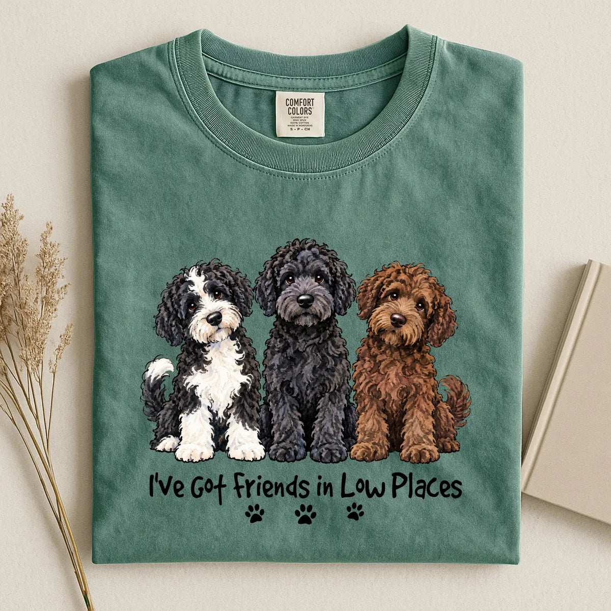 Portuguese Water Dog - I've Got Friend In Low Places Color Unisex T-shirt