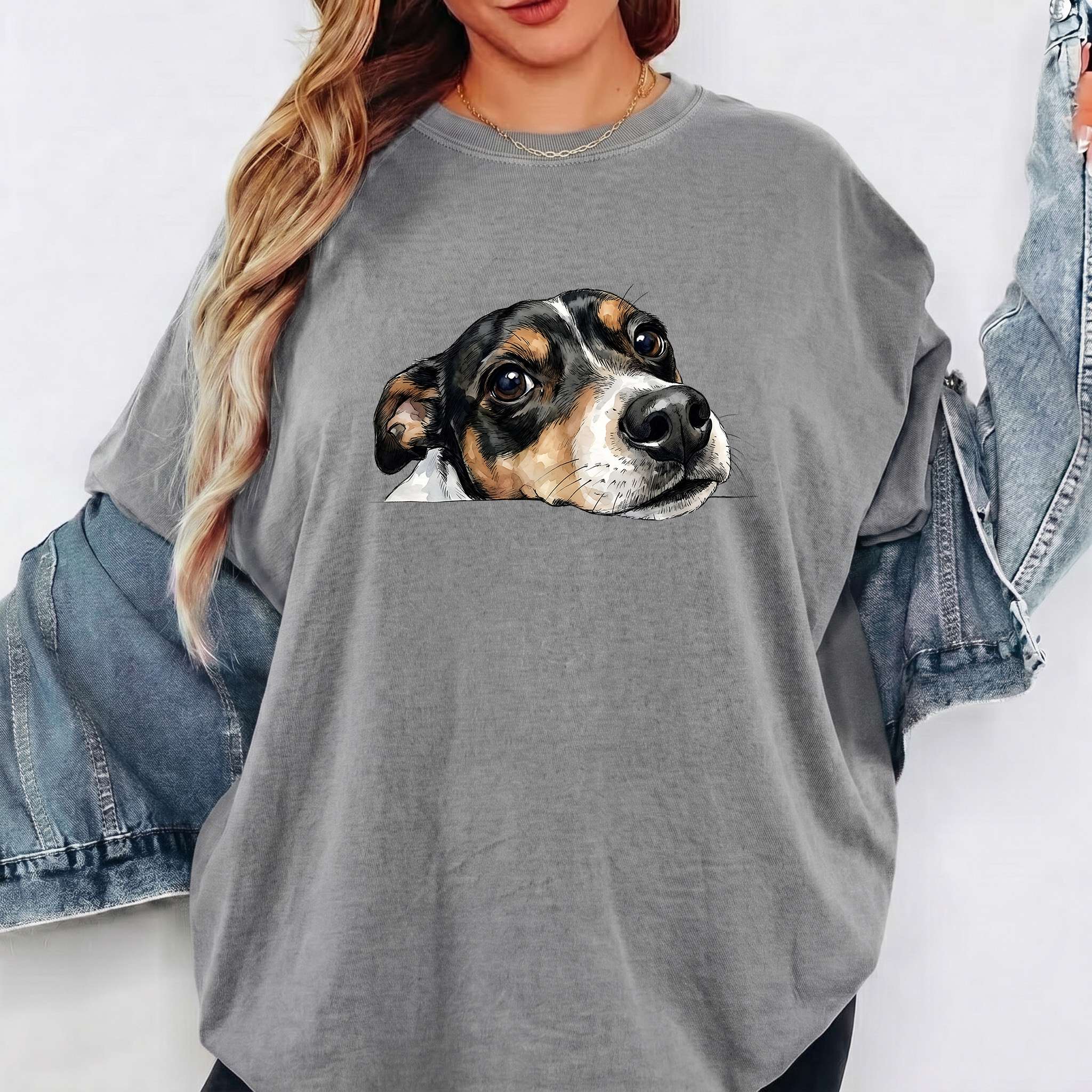Rat Terrier Face Comfort Colors T-shirt