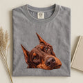 Red Doberman Pinscher Face Comfort Color T-shirt