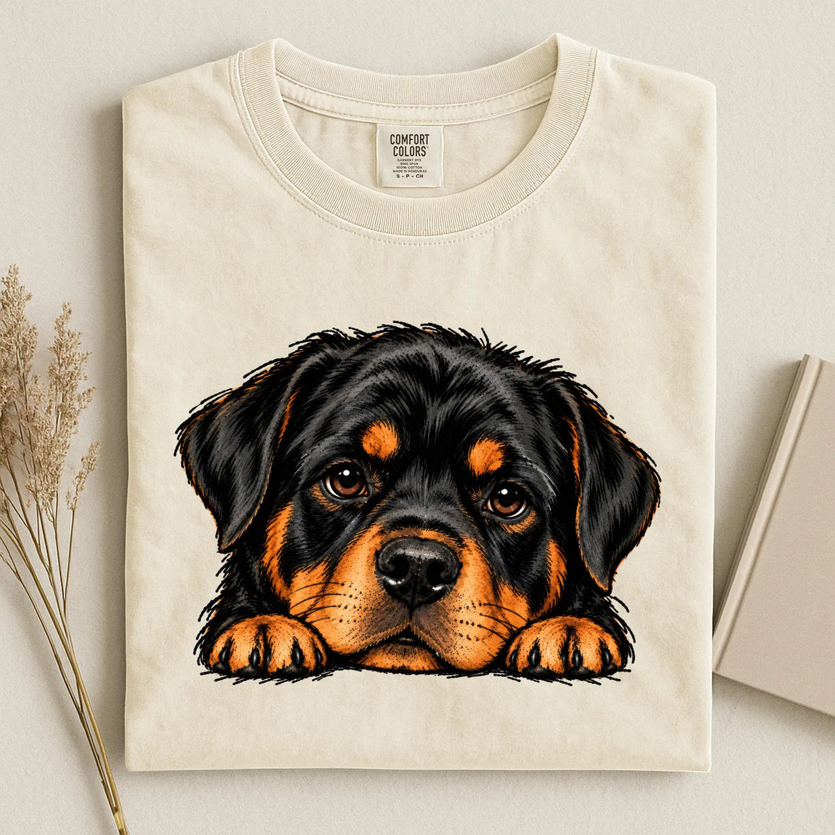 Peeking Rottweiler Comfort Color Unisex T-shirt