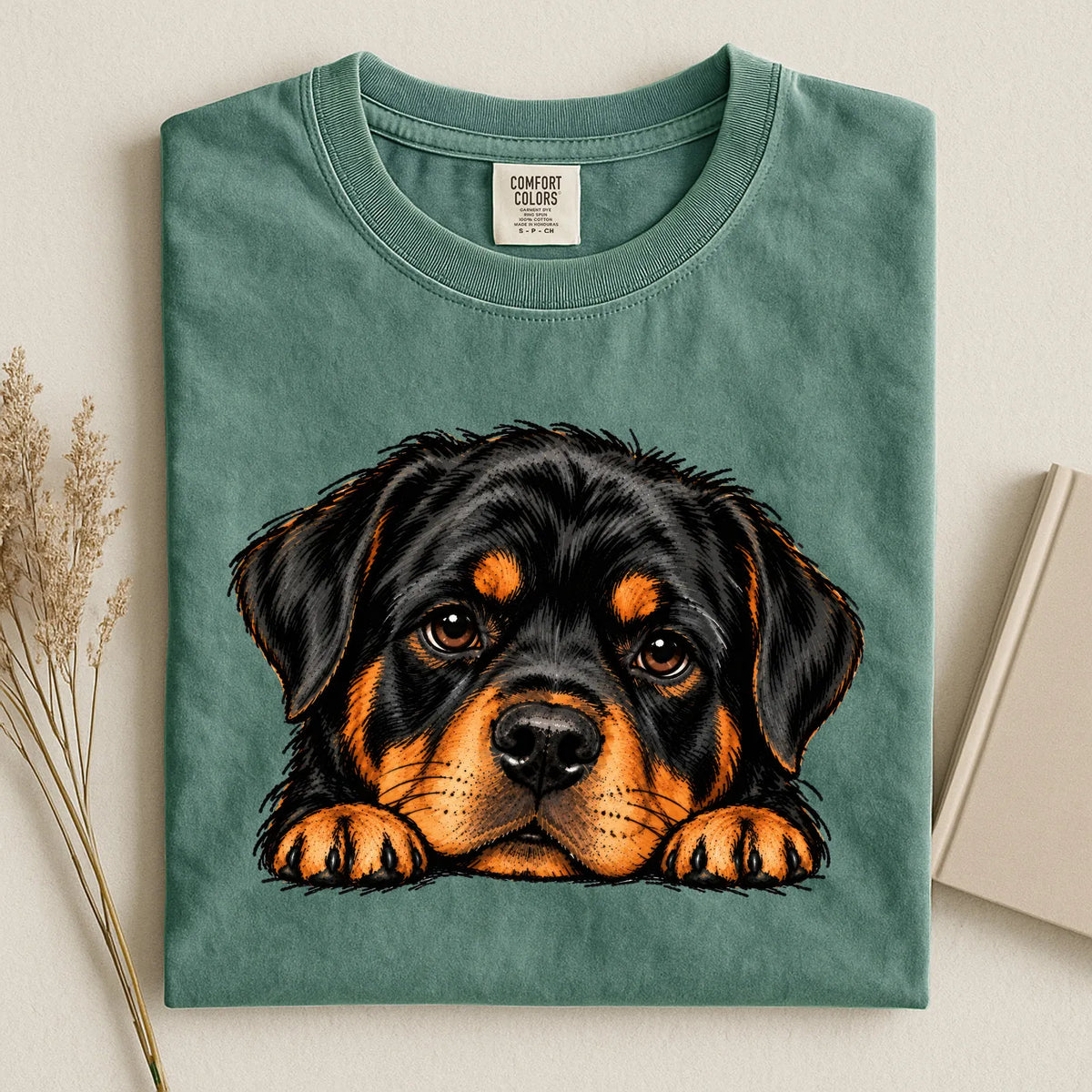 Peeking Rottweiler Comfort Color Unisex T-shirt