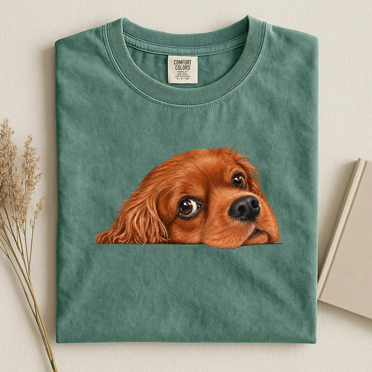 Ruby Cavalier King Charles King Spaniel Face Comfort Color Unisex T-shirt