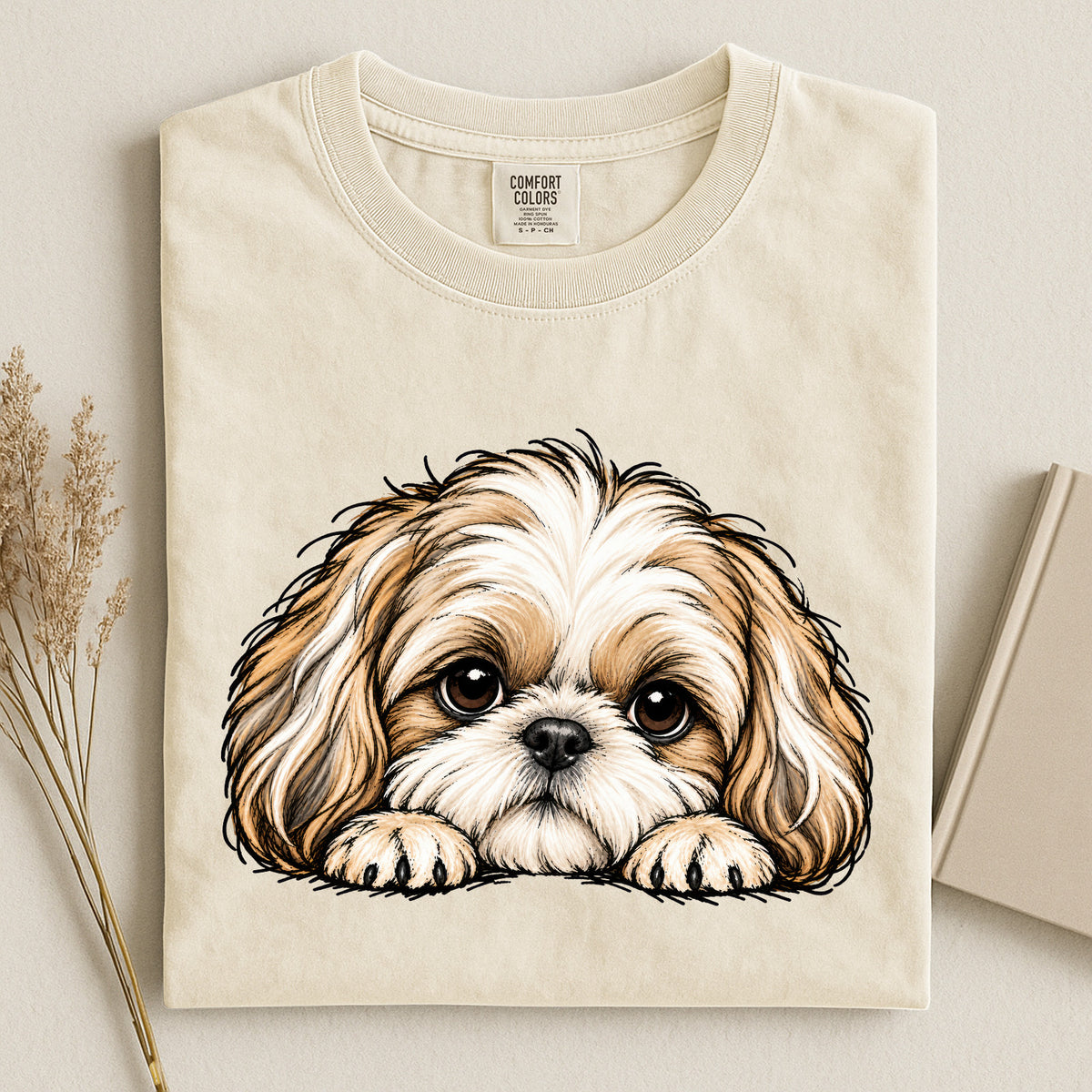 Peeking Shih Tzu Comfort Color Unisex T-shirt