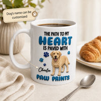 The Path To My Heart - Yellow Labrador White Mug - Faux 3D Mug