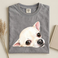 White Chihuahua Face Comfort Color T-shirt