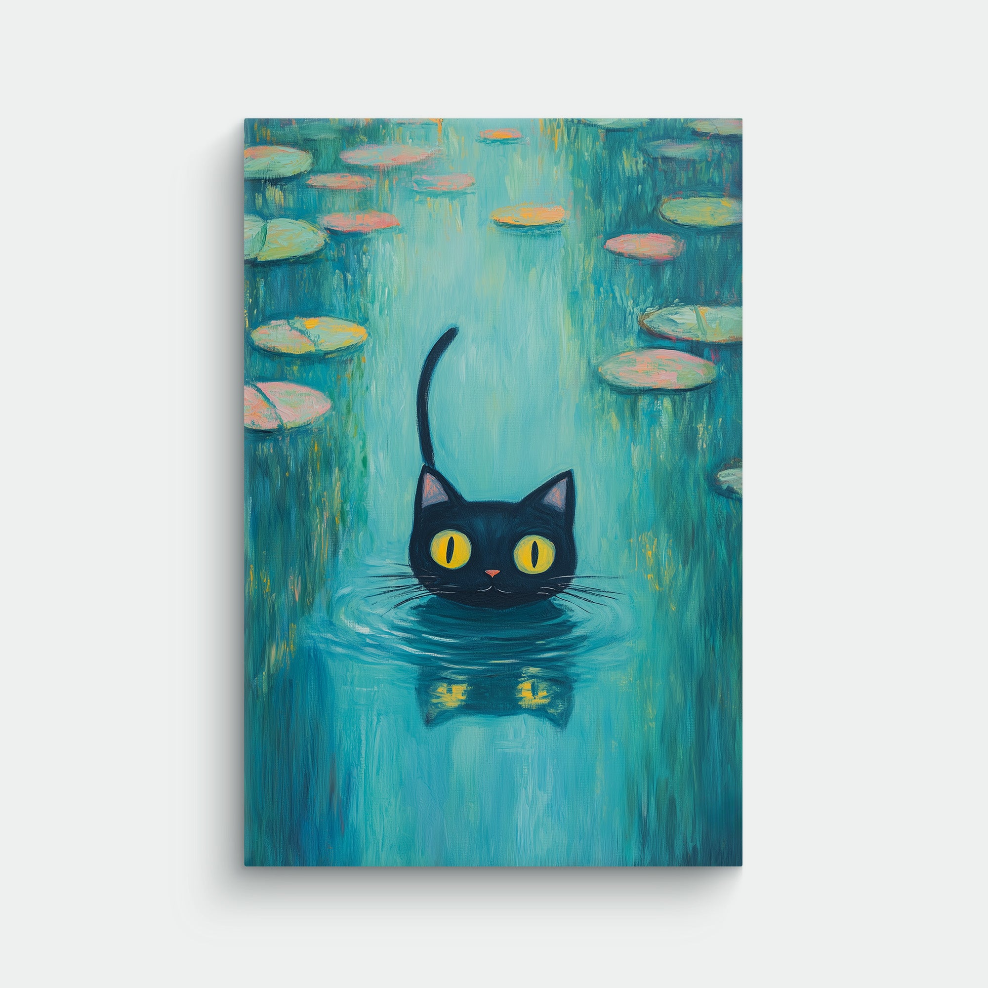 Cat In Water Canvas - Best Cat Canvas
