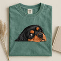Black And Tan Cavalier King Charles Spaniel Face Comfort Color T-shirt