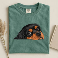 Black And Tan Cavalier King Charles Spaniel Face Comfort Color T-shirt