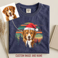 Personalized Dog Wear Santa Hat Retro Comfort T-shirt
