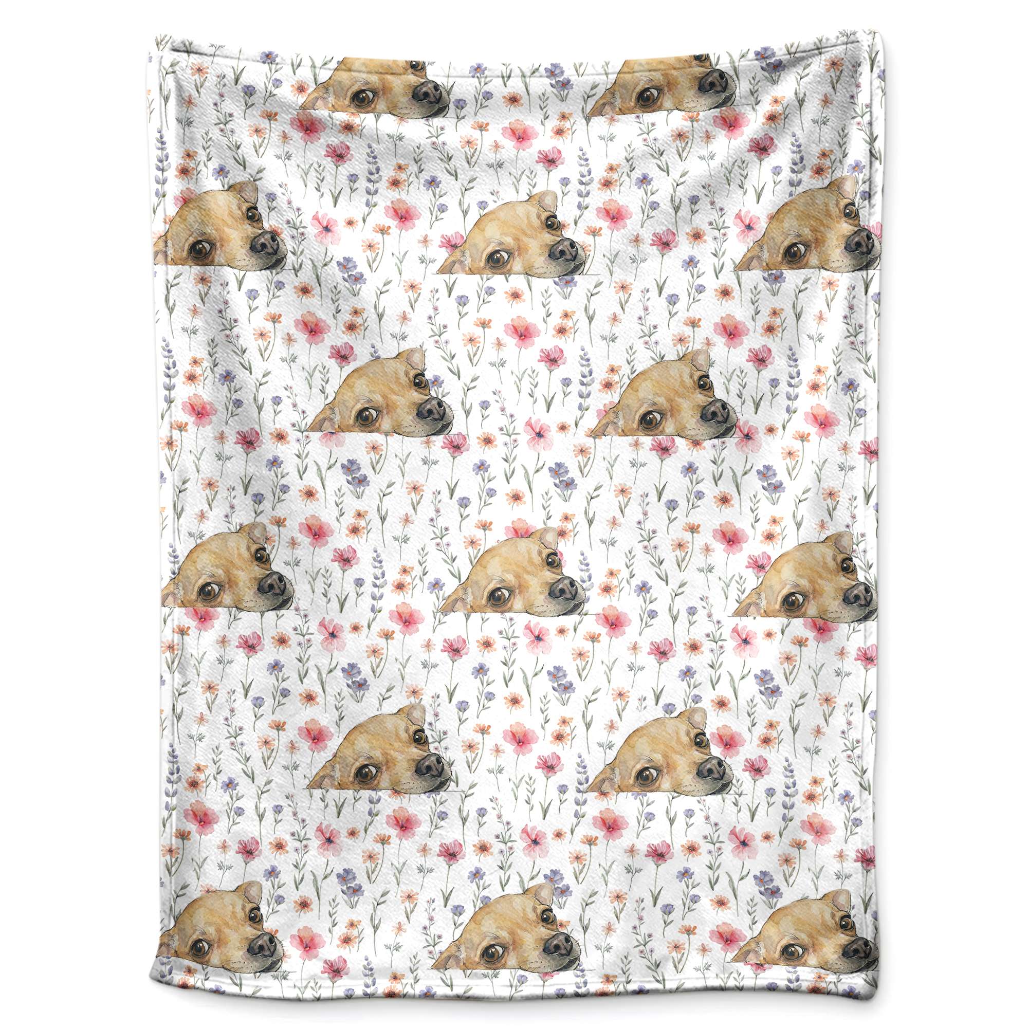 Chihuahua Floral Cozy Blanket