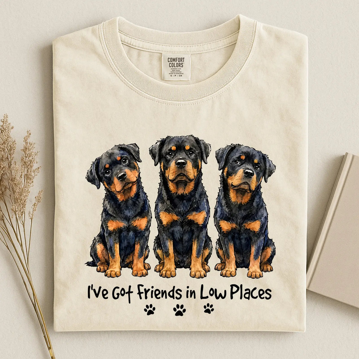 Rottweiler - I've Got Friends in Low Places Comfort Color Unisex T-shirt