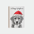 Personalized Santa Dog Drawing Poster
