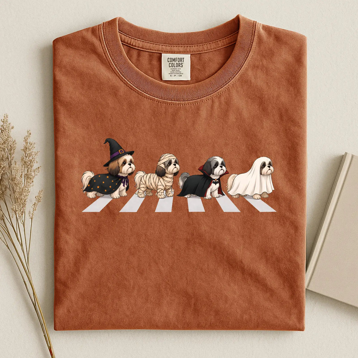 Halloween Shih Tzu Costumes Comfort Color Unisex T-shirt