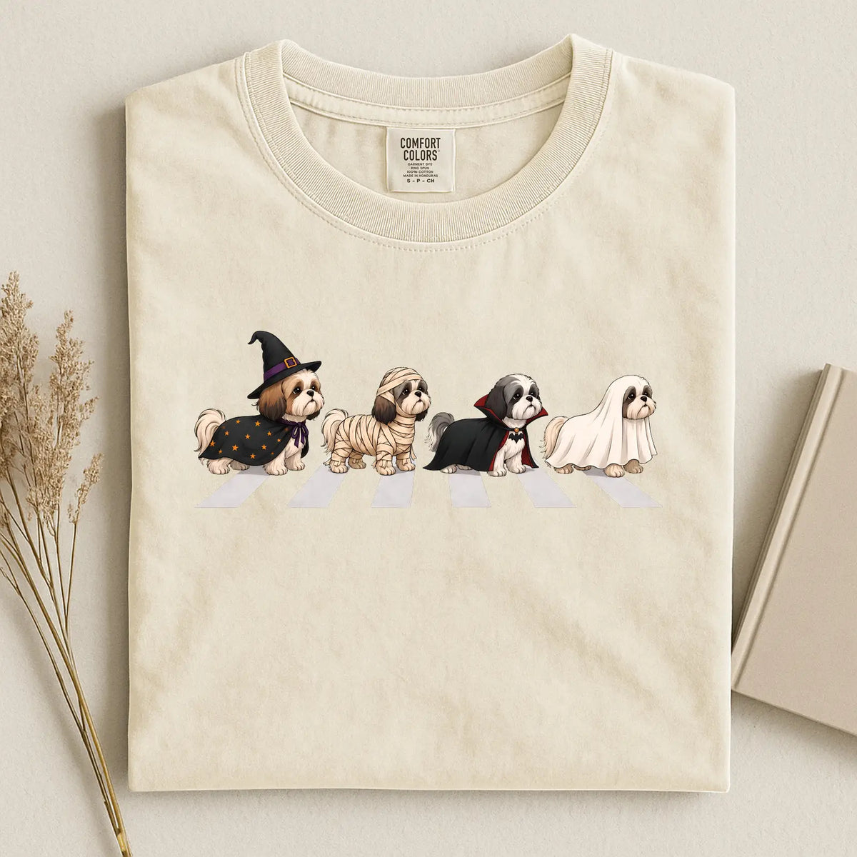 Halloween Shih Tzu Costumes Comfort Color Unisex T-shirt