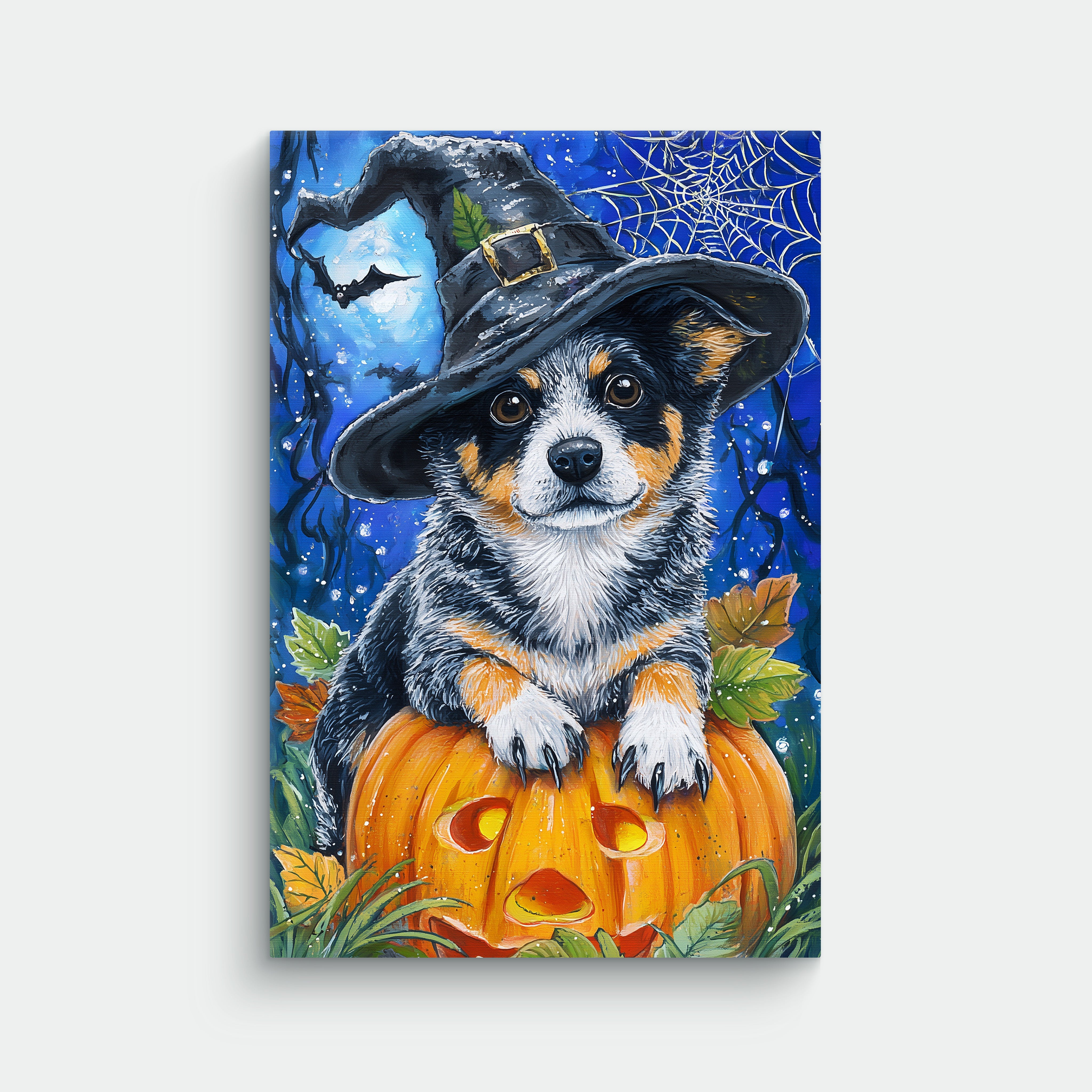 Australian Shepherd Colorful Halloween Canvas - Best Dog Canvas