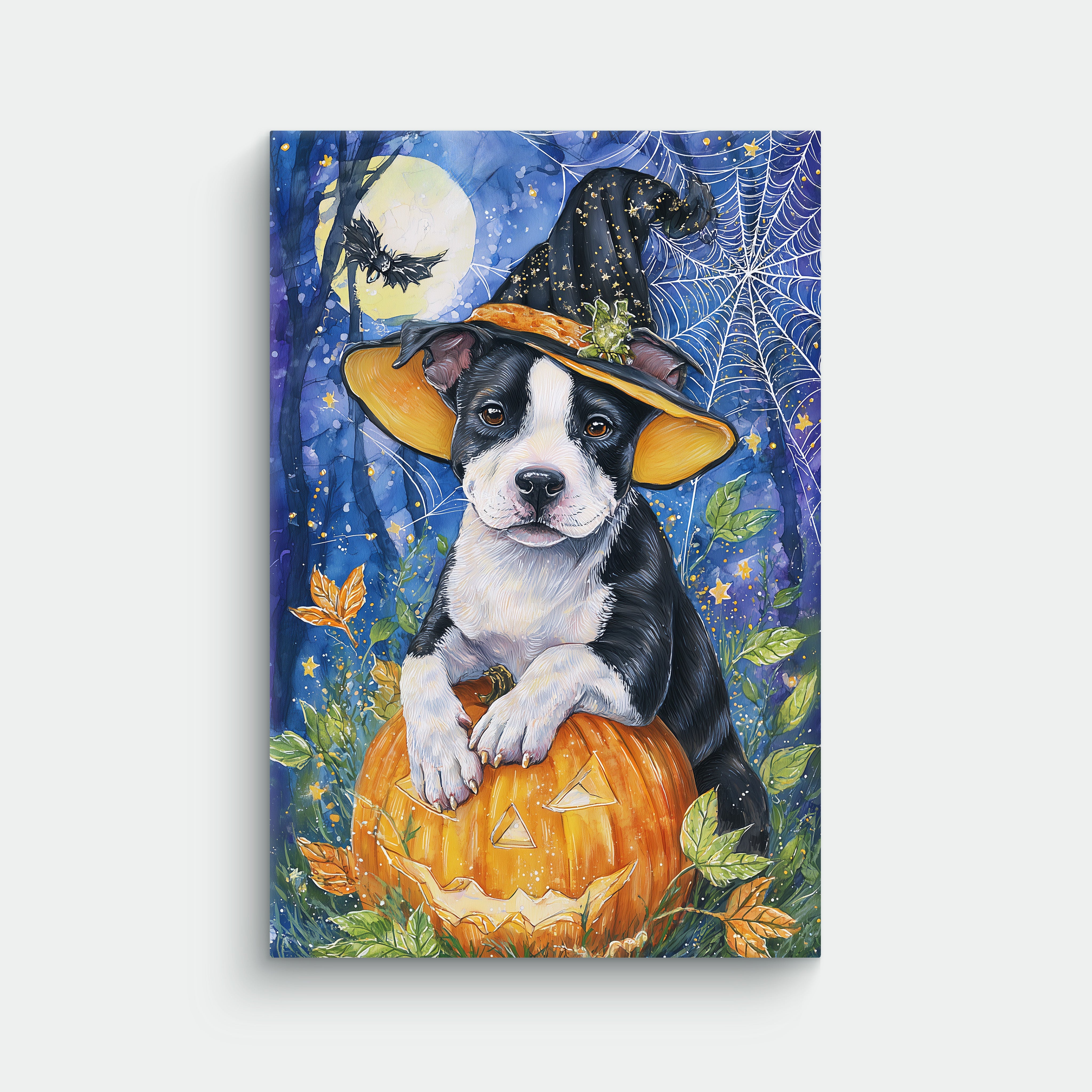 Pitbull Colorful Halloween Canvas - Best Dog Canvas